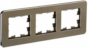 ЭЛМАКС - BRITE Рамка 3-мест. РУ-3-1-Бр металл латунь RE IEK элмакс, электротехника, кабель, светотехника, elmax.pro