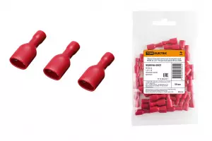 ЭЛМАКС - Разъем плоский полностью изолированный РППИ-М 1,25-110 красный (мама) (50 шт) TDM элмакс, электротехника, кабель, светотехника, elmax.pro