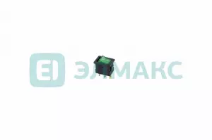 ЭЛМАКС - Выключатель клавишный 12V 15А (3с) ON-OFF зеленый с подсветкой Mini REXANT элмакс, электротехника, кабель, светотехника, elmax.pro