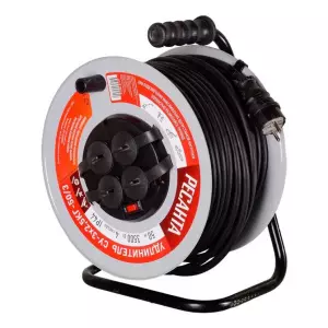 ЭЛМАКС - Удлинитель силовой на металлической катушке, СУ-3х2,5КГ-50/3 (с выкл., 4 розетки, IP44) Ресанта элмакс, электротехника, кабель, светотехника, elmax.pro