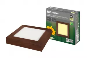 ЭЛМАКС - Светильник накладной светодиодный квадрат "Даунлайт" СПО (венге) 12 Вт 170*170*32 мм 3000К TDM элмакс, электротехника, кабель, светотехника, elmax.pro