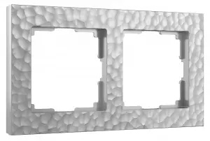 ЭЛМАКС - W0022406/ Рамка на 2 поста (серебряный) элмакс, электротехника, кабель, светотехника, elmax.pro