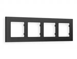ЭЛМАКС - Рамка ALFA Qubi (Графит Мягкое касание) 4-ая AF250804 элмакс, электротехника, кабель, светотехника, elmax.pro