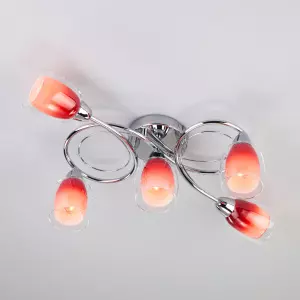 ЭЛМАКС - Потолочный светильник с плафонами 30153/5 красный элмакс, электротехника, кабель, светотехника, elmax.pro