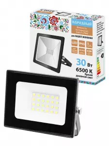 ЭЛМАКС - Прожектор СДО-05-030 30 Вт, 2400 лм, 6500 К, 220-240 В, IP65, черный, Народный элмакс, электротехника, кабель, светотехника, elmax.pro