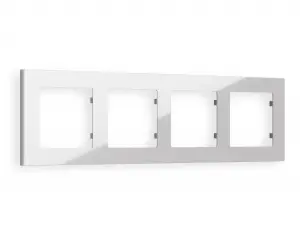 ЭЛМАКС - Рамка ALFA Techno (Серебро глянец) 4-ая AF220404 элмакс, электротехника, кабель, светотехника, elmax.pro