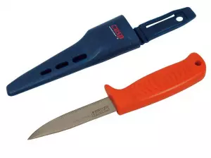 Нож строительный, нерж.сталь,пласт.руч.,лин.на лезвии