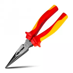 Плоскогубцы диэлектрические удлиненные Deli DL512108 200мм, сталь Cr-V, сертификат VDE для работ под