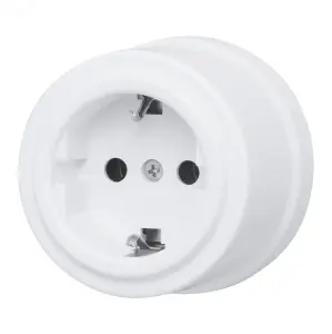 ЭЛМАКС - Розетка с заземляющим контактом, пластик, Белый элмакс, электротехника, кабель, светотехника, elmax.pro