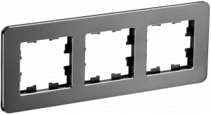 ЭЛМАКС - BRITE Рамка 3-мест. РУ-3-1-Бр металл титан RE IEK элмакс, электротехника, кабель, светотехника, elmax.pro