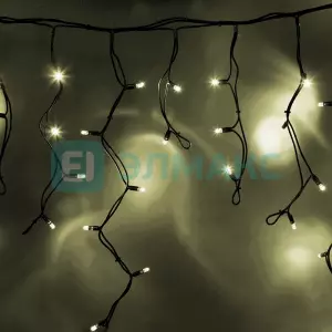 ЭЛМАКС - Гирлянда Айсикл (бахрома) светодиодный, 5,6 х 0,9 м, с эффектом мерцания,черный провод "КАУЧУК", 230 элмакс, электротехника, кабель, светотехника, elmax.pro