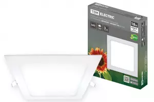 Светильник ультратонкий встраиваемый светодиодный "Даунлайт" квадрат СВО (белый) 18 Вт 6500К TDM 
