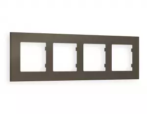 ЭЛМАКС - Рамка ALFA Qubi (Темная бронза матовый) 4-ая AF250634 элмакс, электротехника, кабель, светотехника, elmax.pro