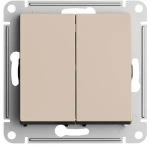ATLASDESIGN 2-клавишный ПЕРЕКЛЮЧАТЕЛЬ, перекрестный, 2 x сх. 7, 10АХ, механизм, ПЕСОЧНЫЙ