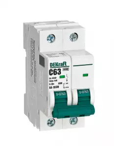 Авт. выкл. без теплозащиты 2P 63А х-ка C 6кА ВА-103M