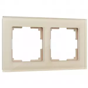 ЭЛМАКС - W0021111/ Рамка на 2 поста Favorit (шампань,стекло) элмакс, электротехника, кабель, светотехника, elmax.pro