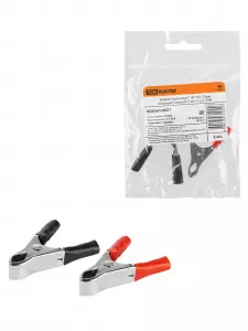 ЭЛМАКС - Зажим "крокодил" ЗК 10А 50мм красный/черный (1шт+1шт) TDM элмакс, электротехника, кабель, светотехника, elmax.pro