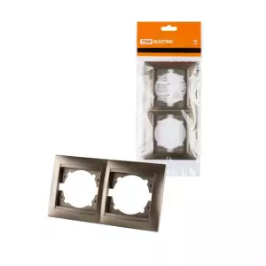 ЭЛМАКС - Рамка 2-х постовая горизонтальная бронза "Лама" TDM элмакс, электротехника, кабель, светотехника, elmax.pro