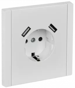 ЭЛМАКС - FORTE&PIANO Роз. з/к/ш в/к 16А USB A+A 3,1А FP245 бел. IEK элмакс, электротехника, кабель, светотехника, elmax.pro