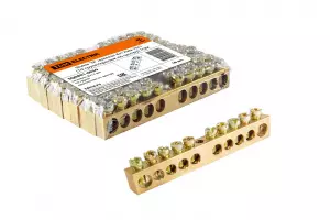 ЭЛМАКС - Шина "N" нулевая 8х12мм 10/1 (10 групп/крепеж по центру) TDM элмакс, электротехника, кабель, светотехника, elmax.pro