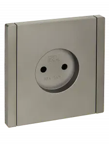 ЭЛМАКС - FORTE&PIANO Розетка без з/к без з/ш в/к 10А FP518 сталь IEK элмакс, электротехника, кабель, светотехника, elmax.pro