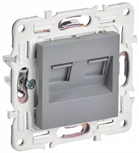 ЭЛМАКС - SKANDY Роз. комп. 2-ая RJ45 кат.5E SK-K03Gr сер. IEK элмакс, электротехника, кабель, светотехника, elmax.pro