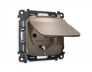 ЭЛМАКС - Комплект механизма электрической розетки OMEGA MO638010 Темная бронза матовый с заземлением со штор элмакс, электротехника, кабель, светотехника, elmax.pro