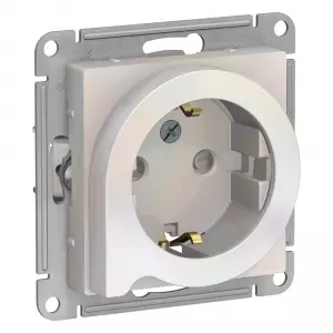 ЭЛМАКС - ATLASDESIGN РОЗЕТКА с заземлением со шторками с выталк., 16А, механизм, ЖЕМЧУГ элмакс, электротехника, кабель, светотехника, elmax.pro