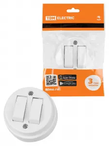 ЭЛМАКС - Выключатель 2-кл. открытой установки IP20 10А белый "Ретро" TDM элмакс, электротехника, кабель, светотехника, elmax.pro