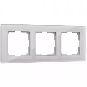 ЭЛМАКС - W0031117/ Рамка на 3 поста Favorit (дымчатый,стекло) элмакс, электротехника, кабель, светотехника, elmax.pro