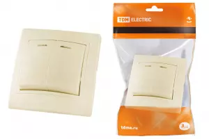 ЭЛМАКС - Выключатель 2 кл. с подсветкой 10А сл. кость "Таймыр" TDM элмакс, электротехника, кабель, светотехника, elmax.pro