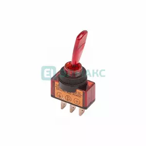 ЭЛМАКС - Тумблер 12V 20А (3c) ON-OFF однополюсный с красной подсветкой (ASW-13D) REXANT элмакс, электротехника, кабель, светотехника, elmax.pro