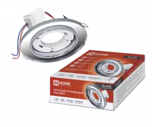 ЭЛМАКС - Светильник встраиваемый GX53R-glass RMR-L КРУГ с подсветкой 4К под лампу GX53 зеркальный IN HOME элмакс, электротехника, кабель, светотехника, elmax.pro