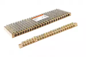 ЭЛМАКС - Шина "N" нулевая 8x12мм 24/2 (24 группы/крепеж по краям) TDM элмакс, электротехника, кабель, светотехника, elmax.pro