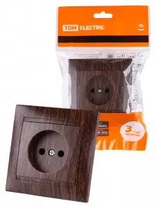 ЭЛМАКС - Розетка 2П 10А 250В венге "Лама" TDM элмакс, электротехника, кабель, светотехника, elmax.pro