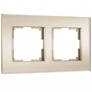 ЭЛМАКС - W0023111/ Рамка на 2 поста Senso (шампань, стекло soft-touch) элмакс, электротехника, кабель, светотехника, elmax.pro