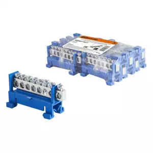 ЭЛМАКС - Шина "N" нулевая с изолятором на DIN-рейку 6x9мм стойка мал. 8 групп никелированная TDM элмакс, электротехника, кабель, светотехника, elmax.pro