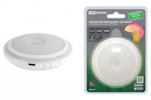 ЭЛМАКС - Светильник накладной светодиодный 80х80, 0,5 Вт, Li-Pol 3,7 В 0,6 А*ч, дат. движ. и освещ., USB, TDM элмакс, электротехника, кабель, светотехника, elmax.pro