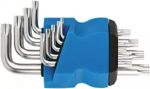 Набор ключей "TORX" 9 шт. (T10, Т15, Т20, Т25, Т27, Т30, Т40, Т45, T50). Для работы с крепежными