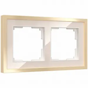 W0022851/ Рамка на 2 поста Baguette (айвори/латунь)