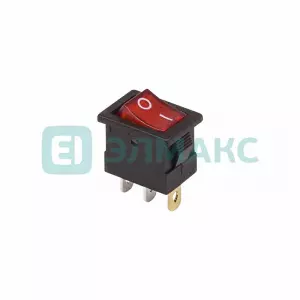 ЭЛМАКС - Выключатель клавишный 12V 15А (3с) ON-OFF красный с подсветкой Mini (RWB-206-1, SC-768) REXANT элмакс, электротехника, кабель, светотехника, elmax.pro