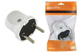 ЭЛМАКС - Вилка б/з белая 6А 250В TDM элмакс, электротехника, кабель, светотехника, elmax.pro