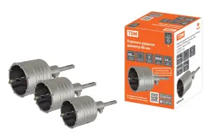 ЭЛМАКС - Коронка ударная по кирпичу и бетону, победит, SDS-Plus, d 75 мм, М22, в сборе, "Гранит" TDM элмакс, электротехника, кабель, светотехника, elmax.pro