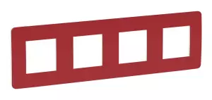 ЭЛМАКС - UNICA STUDIO рамка 4-поста, КРАСНЫЙ/белый элмакс, электротехника, кабель, светотехника, elmax.pro