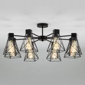 ЭЛМАКС - Потолочная люстра в стиле лофт 70107/8 черный элмакс, электротехника, кабель, светотехника, elmax.pro