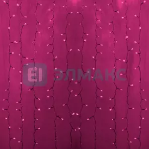 Гирлянда "Светодиодный Дождь" 2х1,5м, постоянное свечение, прозрачный провод, 230 В, диоды РОЗОВЫЕ, 