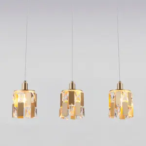 ЭЛМАКС - Подвесной светильник с хрусталем 50101/3 перламутровое золото элмакс, электротехника, кабель, светотехника, elmax.pro