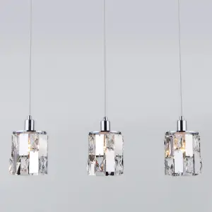 ЭЛМАКС - Подвесной светильник с хрусталем 50101/3 хром элмакс, электротехника, кабель, светотехника, elmax.pro