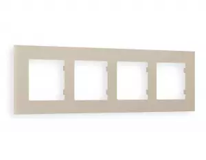 ЭЛМАКС - Рамка ALFA Qubi (Серо-бежевый матовый) 4-ая AF250364 элмакс, электротехника, кабель, светотехника, elmax.pro