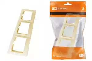 ЭЛМАКС - Рамка 3-х постовая горизонтальная сл. кость "Таймыр" TDM элмакс, электротехника, кабель, светотехника, elmax.pro